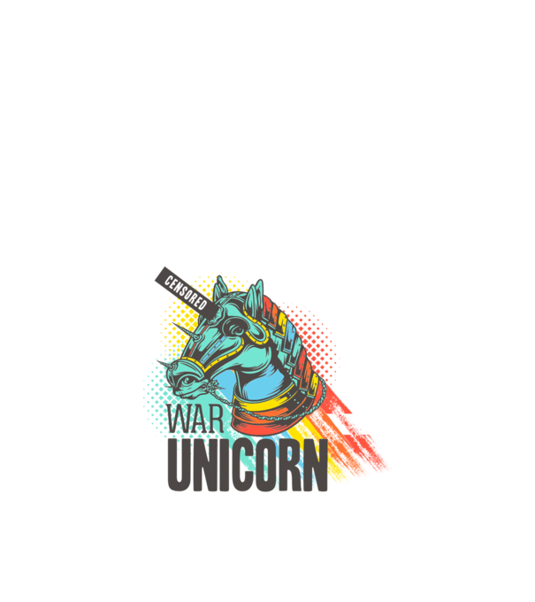 War Unicorn minta fehér pólón