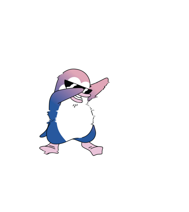 Dabbing Pingvin minta fekete pólón