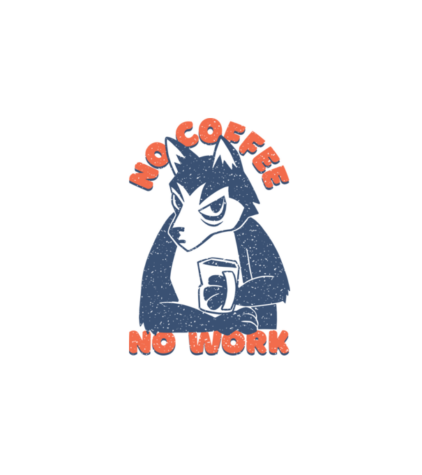 No coffee no work minta fehér pólón