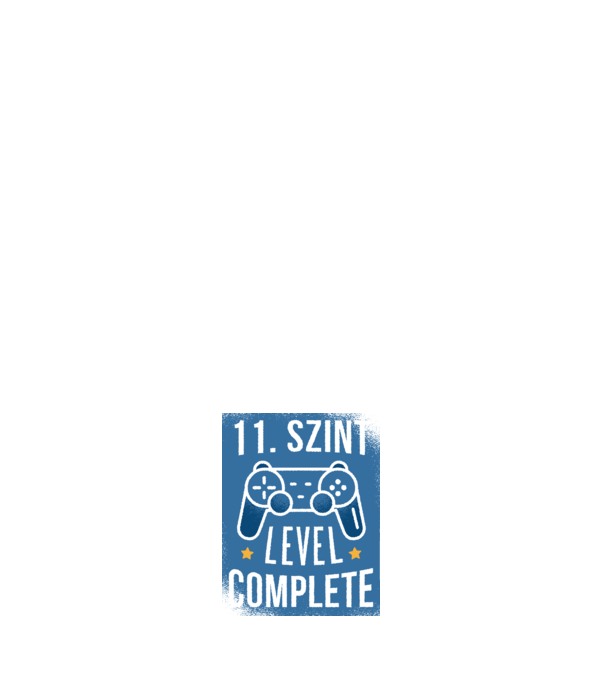 11. szint level completed minta sötétkék pólón