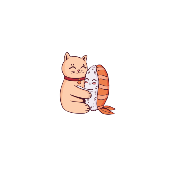 Sushi Cicával minta farmerkék pólón