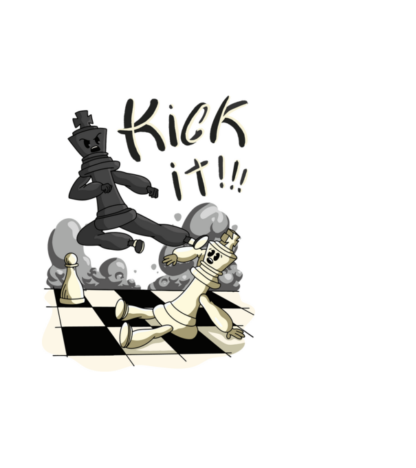 Chess Kick minta fehér pólón