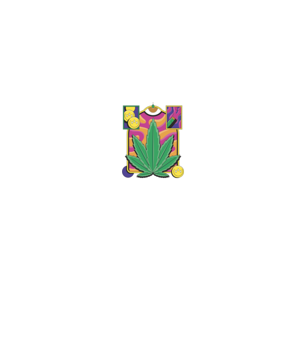Hippy Kannabisz minta fekete pólón
