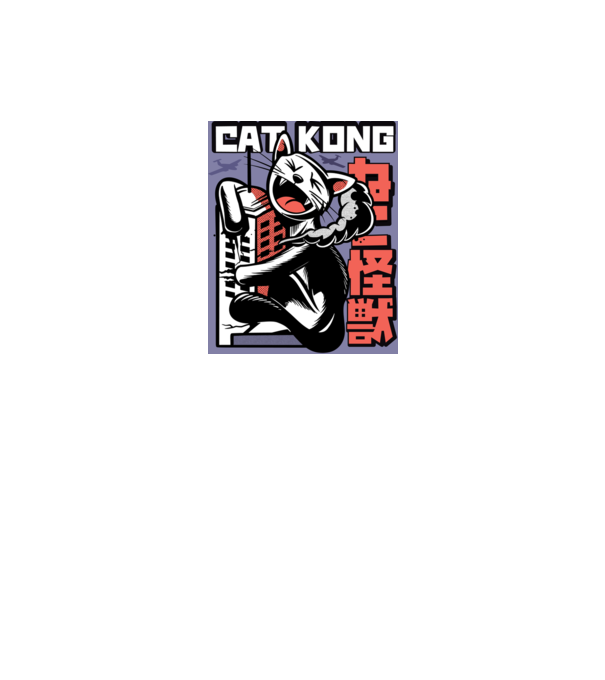Cat Kong minta fehér pólón