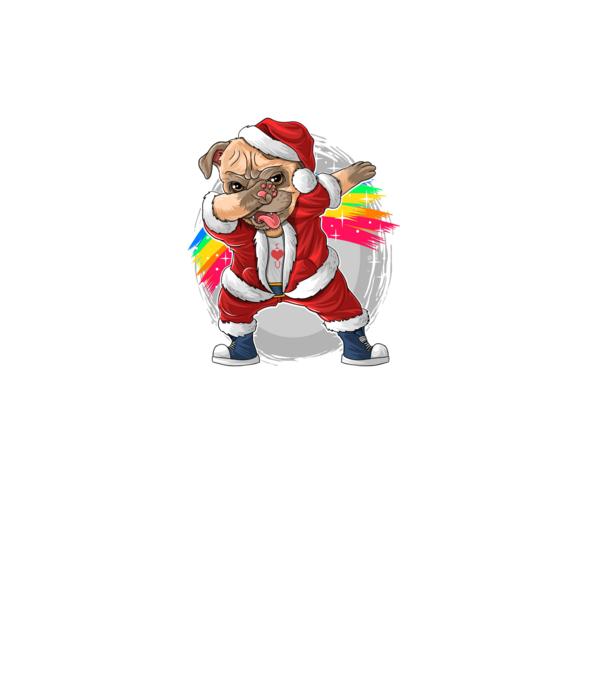 Santa Mopsz Mikulás minta fekete pólón