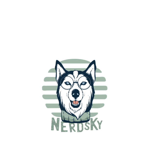 Nerdsky Husky minta fekete pólón