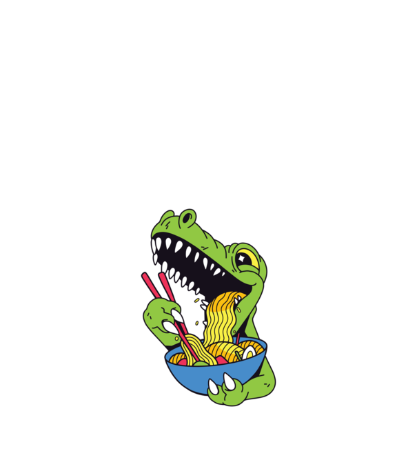 T-rex Ramen minta piros pólón