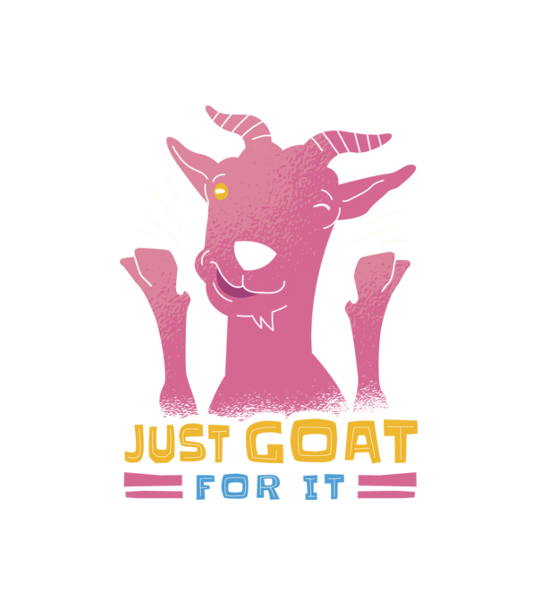 Just Goat For It minta fehér pólón