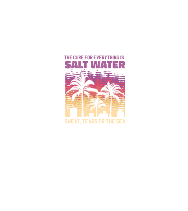 Retro Sunset - A sós víz a gyógyír mindenre minta farmerkék pólón
