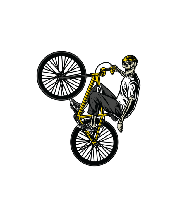 Csontváz BMX minta fehér pólón