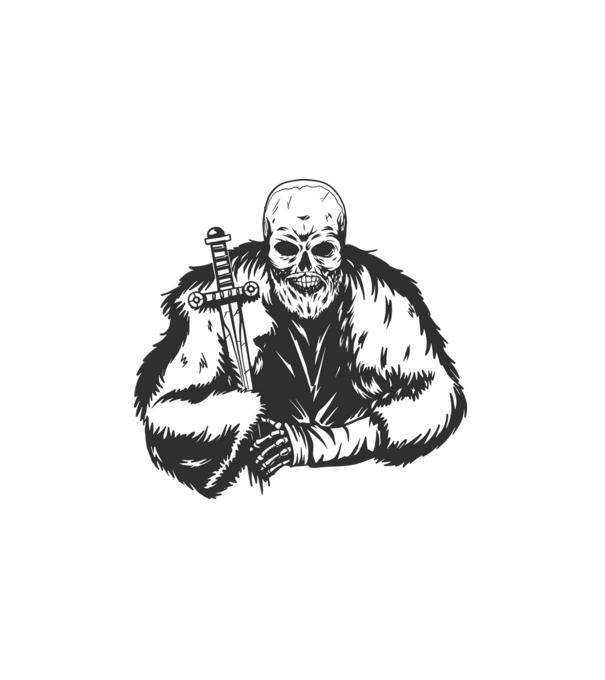 Viking Skull minta fehér pólón