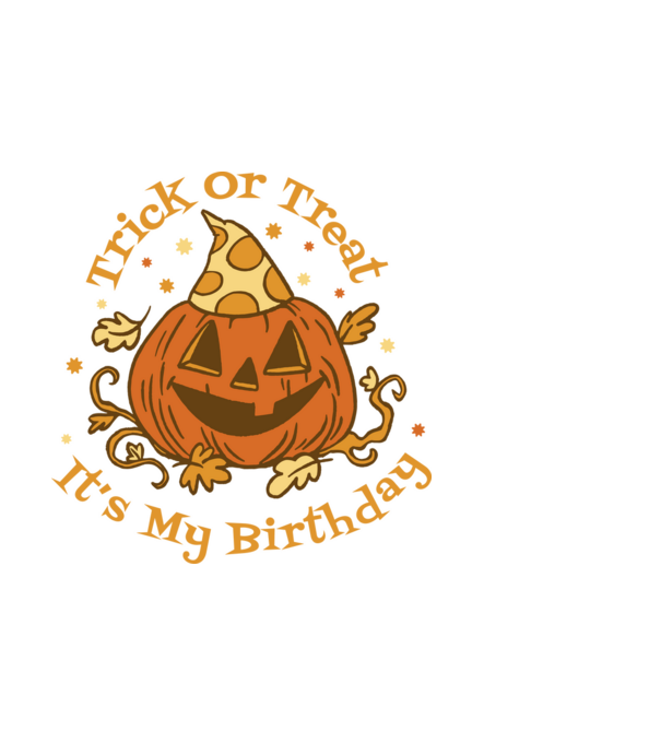 Trick or Treat It's my Birthday Halloween minta fekete pólón