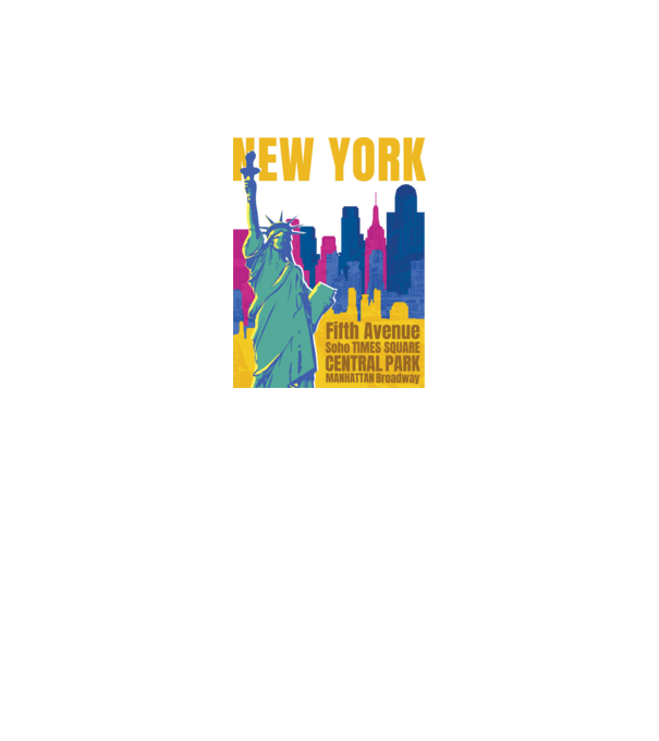 New York minta fekete pólón