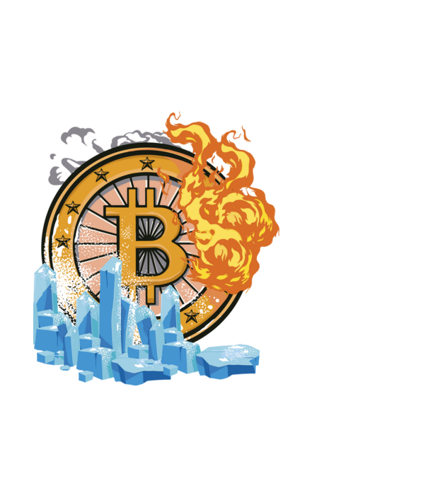 Bitcoin logó minta fekete pólón