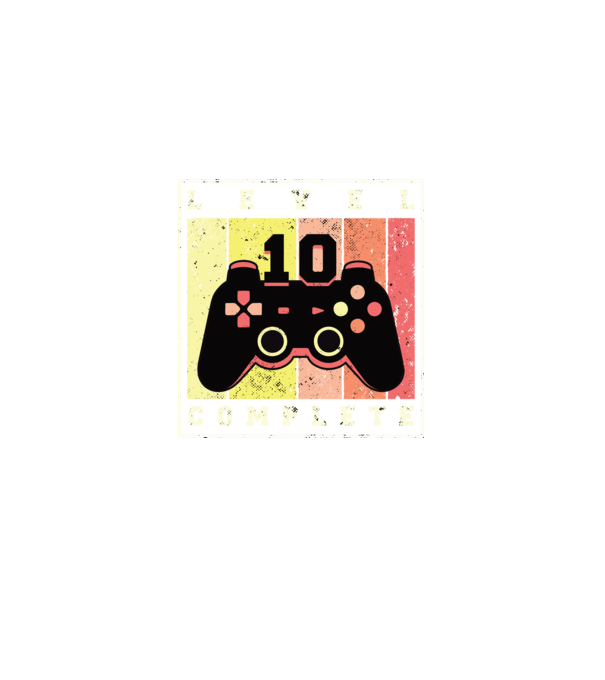 Level 10 Complete Szülinapra póló minta fekete pólón