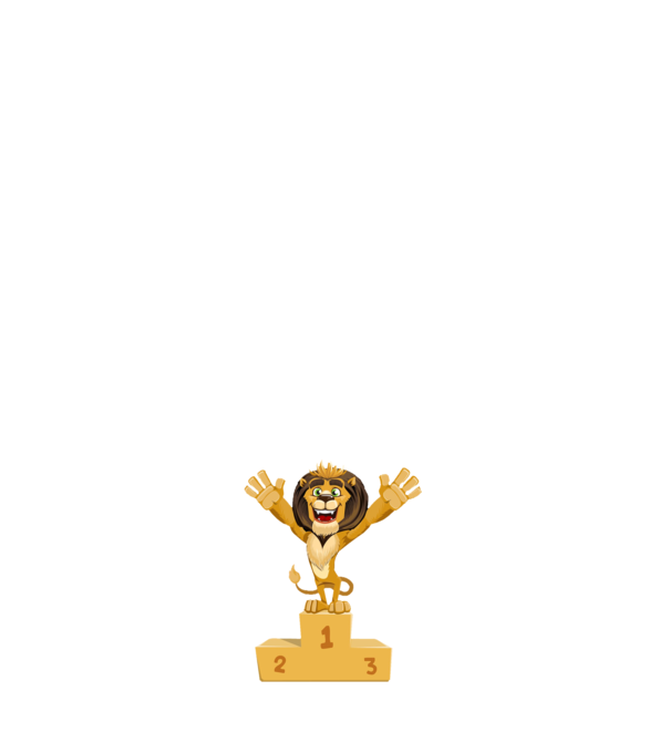 lion champion minta fehér pólón
