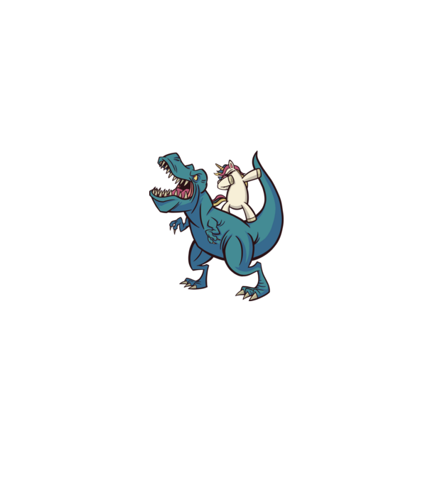 Unikornis DAB T-rex minta fehér/piros pólón