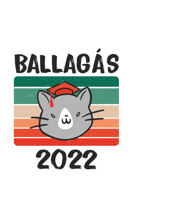 Ballagó cica fehérre 2022 minta fehér pólón