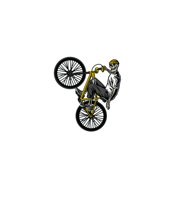 Csontváz BMX minta fekete pólón