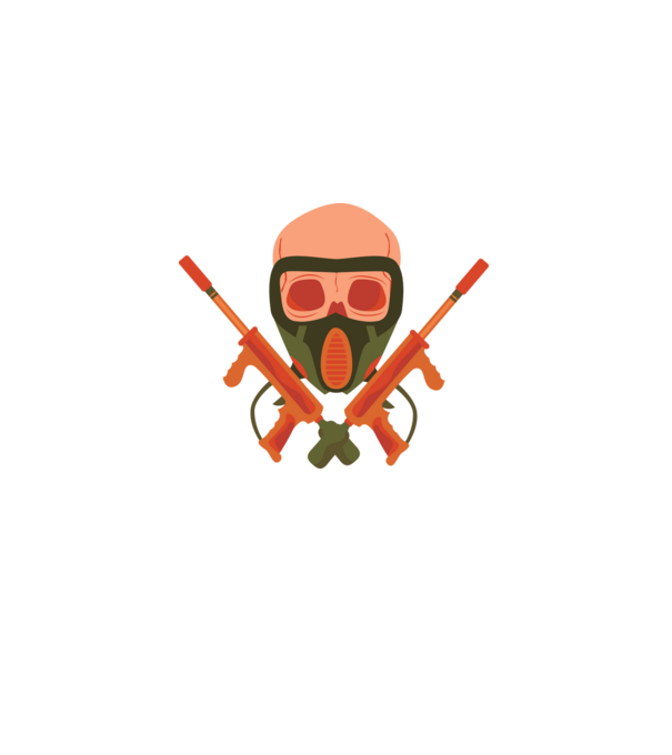 Paintball koponya minta szürke pólón