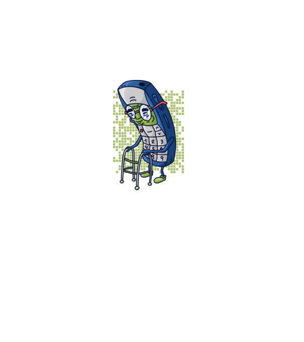 Régi Nokia minta fekete pólón