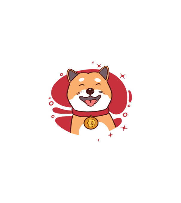 Dogecoin minta fehér pólón