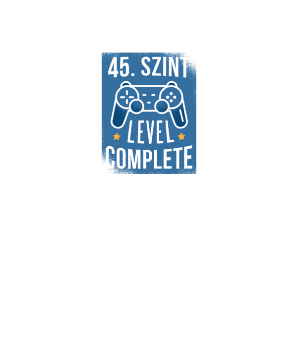 45. szint level completed minta fekete pólón