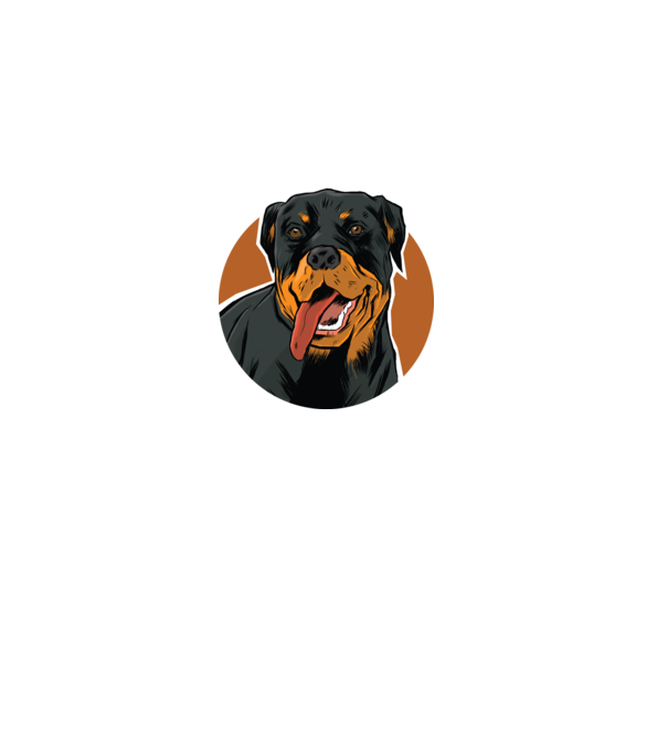 Rottweiler kutyás póló minta fekete pólón