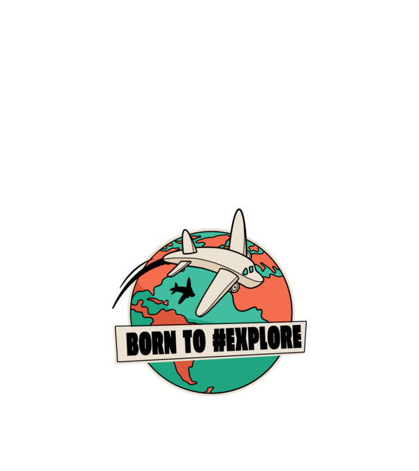 Born To Explore minta fehér pólón