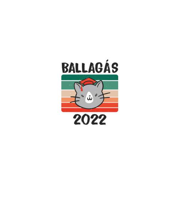Ballagó cica fehérre 2022 minta fehér pólón