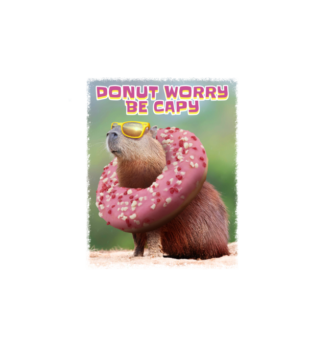 Donut worry be capy - Capybara minta fehér pólón