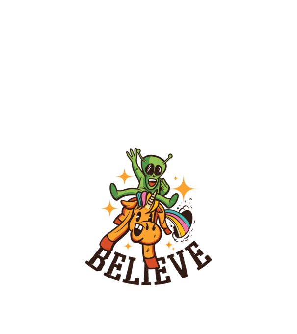 Alien Unikornison minta fehér pólón