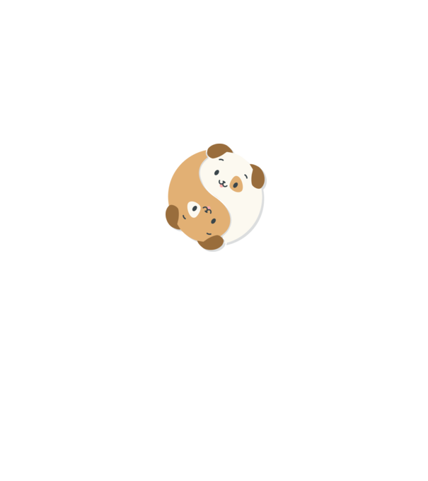 Yin Yang Kutyás minta fehér pólón