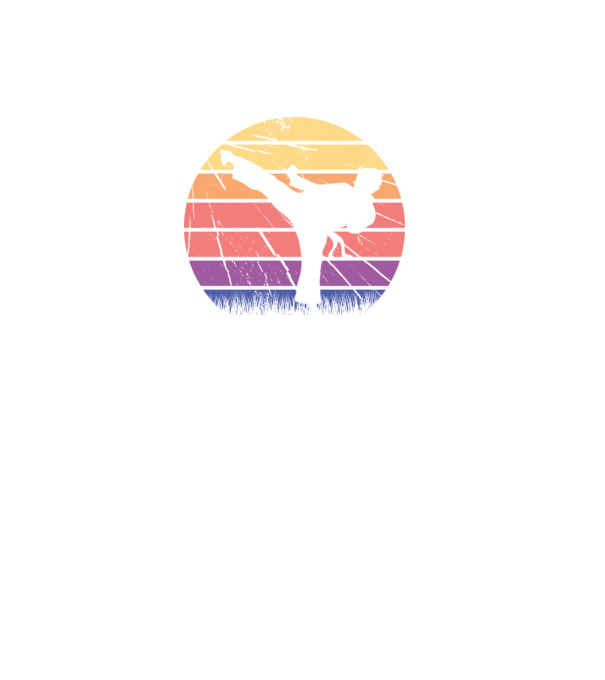 Karate Retró minta fekete pólón
