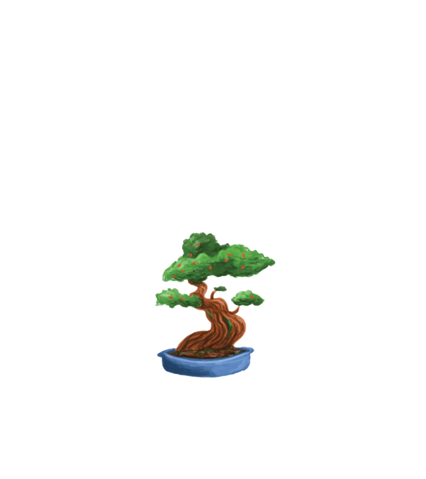 Bonsai fa minta fehér pólón