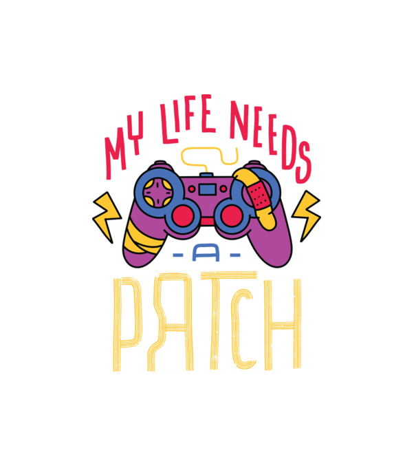 My life needs a patch Gamer minta fehér pólón