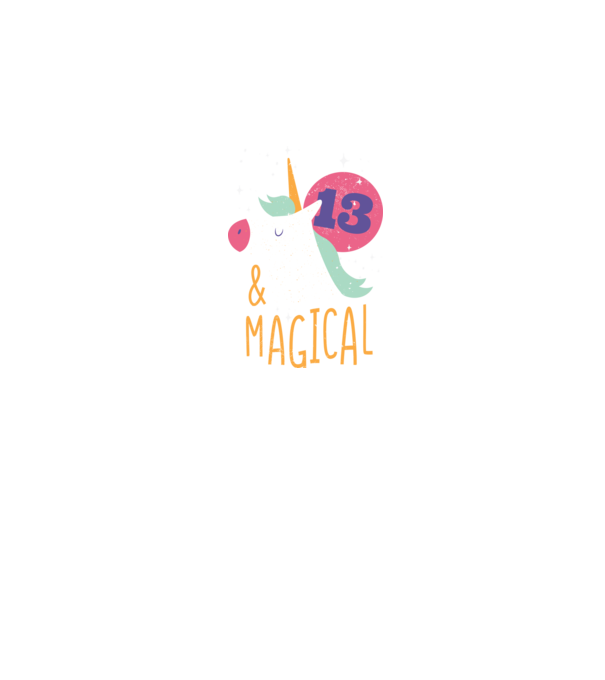 I'm 13 and Magical Unikornis minta sötétkék pólón