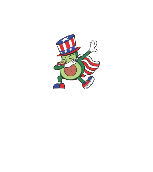 USA Avokádó DAB minta fekete pólón