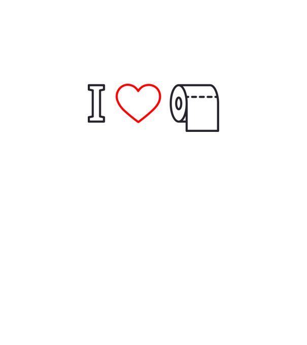 I love wc papír minta fehér pólón