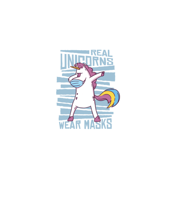Unikornis DAB Szájmaszk minta lila pólón