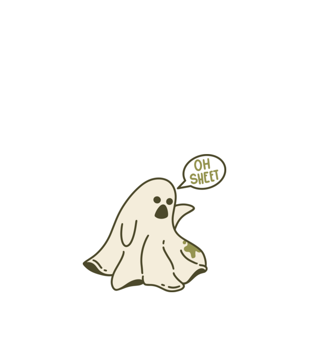 Sheet Ghost minta fekete pólón