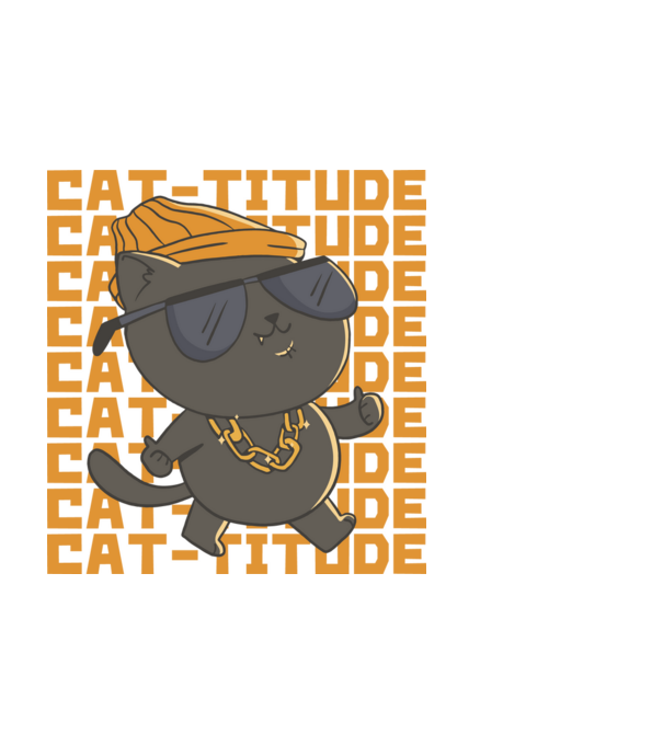 CatTitude minta fekete pólón