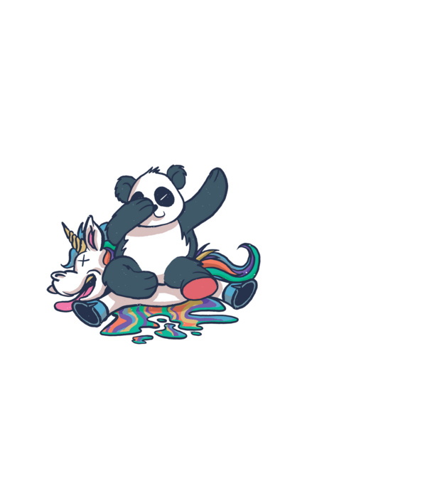 Panda DAB Unikornison minta fehér pólón
