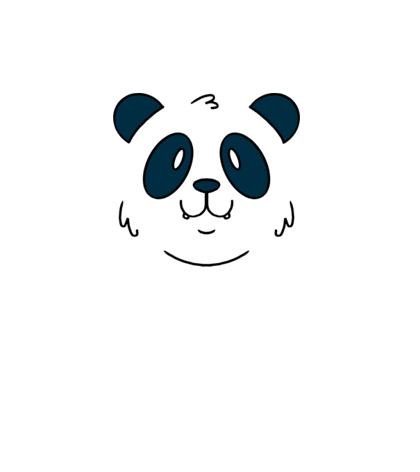 Panda Fej minta fehér pólón