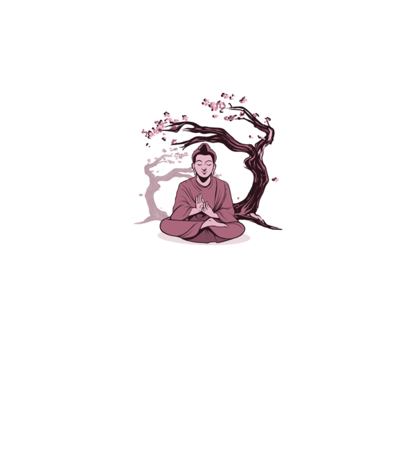 Buddha meditáció minta fehér pólón