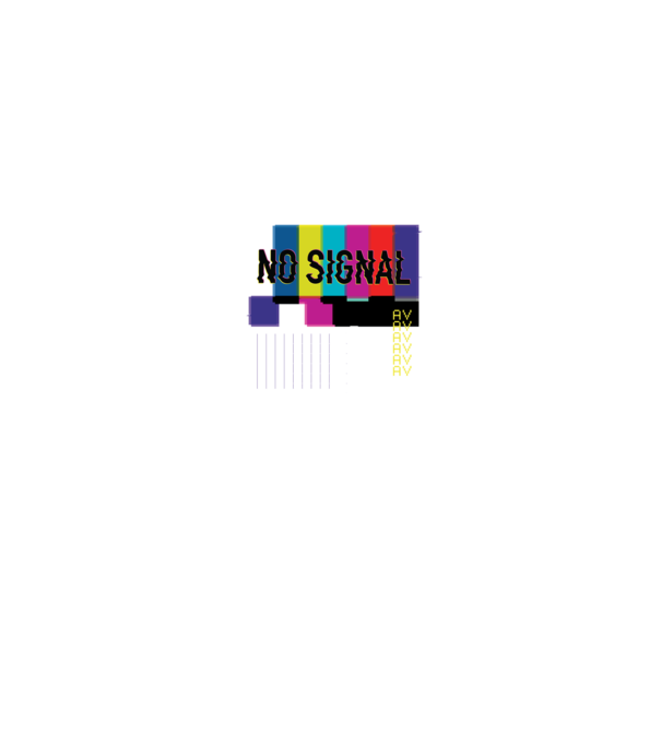 No Signal TV adás hiba minta fekete pólón