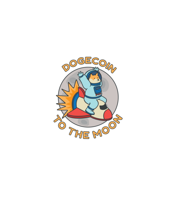 Dogecoin To The Moon minta szürke pólón