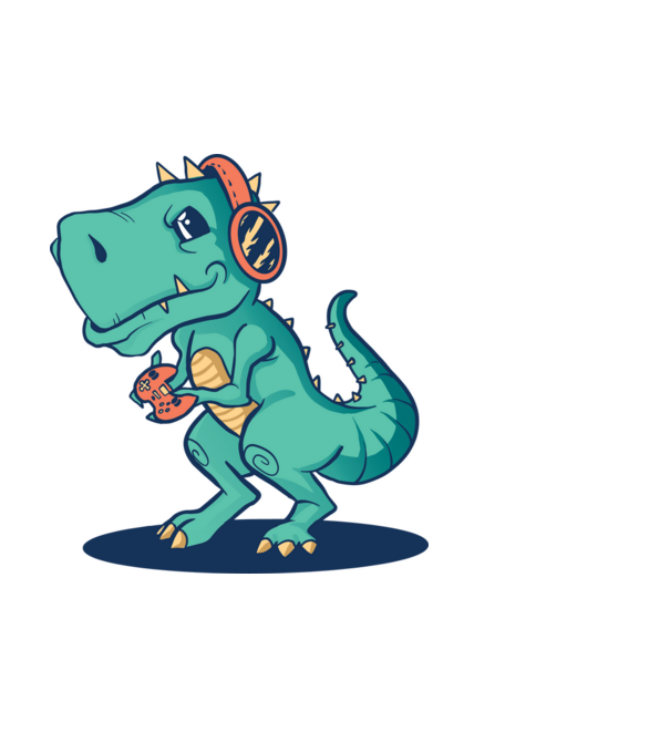 Gaming Dinosaur minta fehér pólón