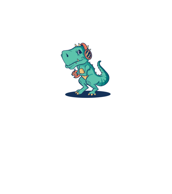 Gaming Dinosaur minta királykék pólón