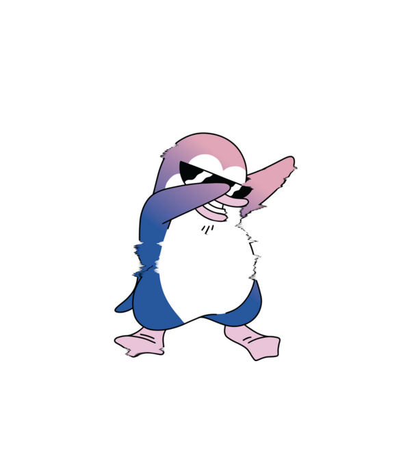 Dabbing Pingvin minta fehér pólón